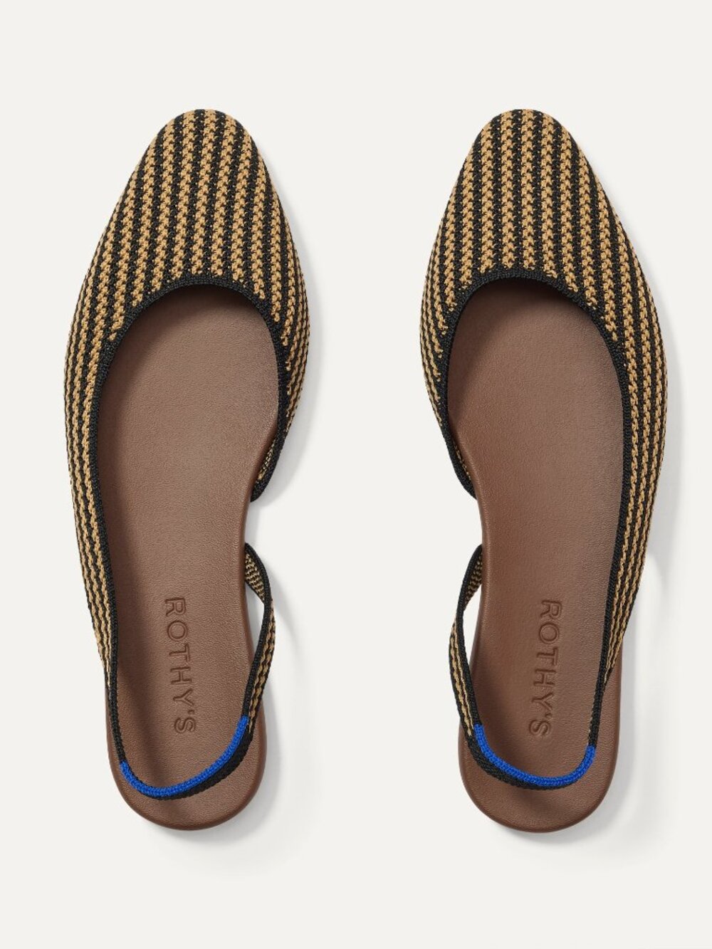 Rothy's The Almond Slingback - Butterscotch Stripe Size 11.5